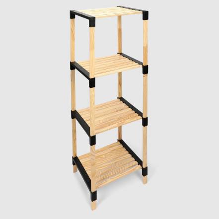 Стеллаж для хранения Fixwood Fix-2013-4 чёрный 41х34х116 см фото