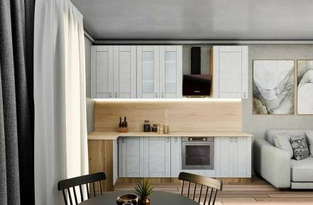 Кухня Лофт Super 2330 2800 1066 600 Вариант 2 фото