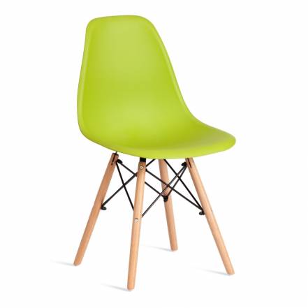 Стул ТС Cindy Chair пластиковый с ножками из бука салатовый 45х51х82 см фото