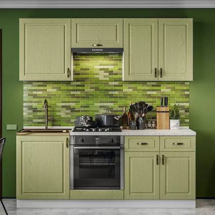 Кухня Констанция 2 0 490 Компоновка 6 Фисташка Антарес фото