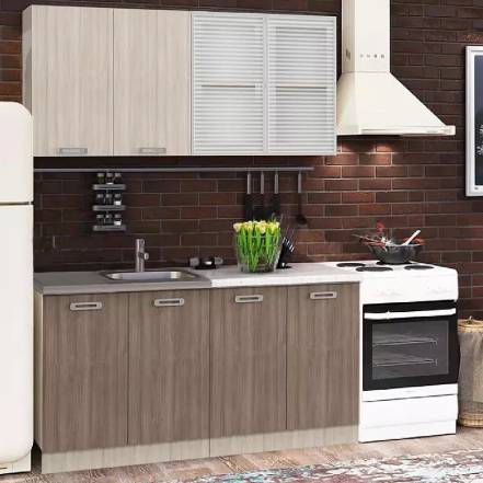 Кухня Катя 1,6м (Ясень шимо светлый/Ясень шимо темный) фото