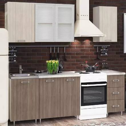 Кухня Катя 1,7м (Ясень шимо светлый/Ясень шимо темный) фото