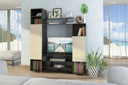 Стенка Карэ Дуб молочный/Венге фото