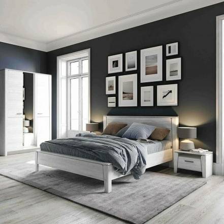 Кровать Мальта без обивки дуб винтерберг без подъёмного механизма 1600x2000, без ортопедического основания, изголовье жесткое фото