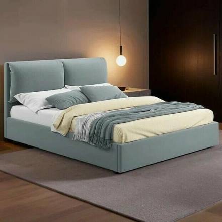 Кровать Vita велюр серая с подъемным механизмом 1600x2000, ортопедическое основание, изголовье мягкое фото