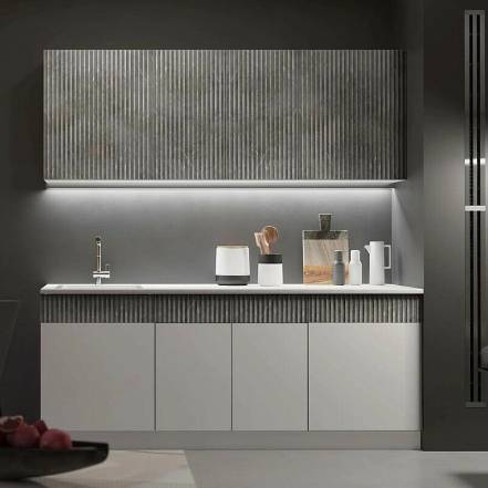 Кухня Оливия NEW 2,0м (490) (Белый глянец/Мрамор глянец, Белый (Антарес)) фото