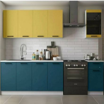 Кухня Техно 2 0 Компоновка 3 Горчица Атлантик Антарес фото