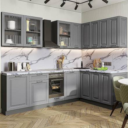 Кухня Ницца Royal 02 Magnum Graphite 2140 2550 1600 600 фото