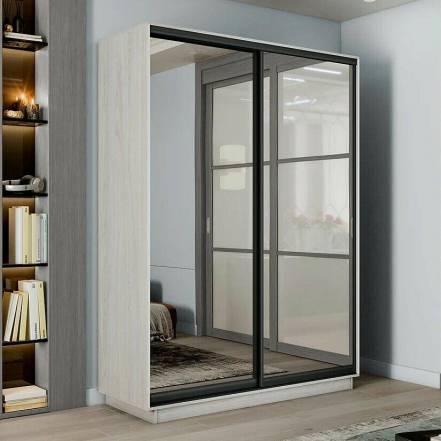 Шкаф-купе 1800x600x2400 Экспресс 2 Ясень Анкор светлый зеркало фото