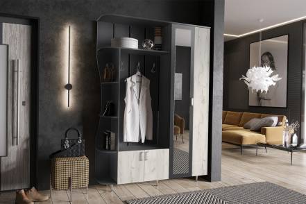 Прихожая Лика 1 1 5 Крафт Графит фото