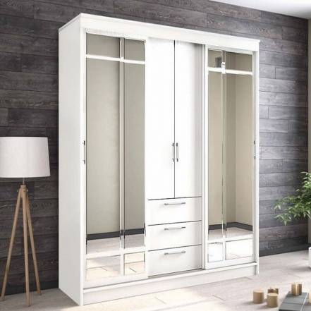 Шкаф-купе 1700x574x2200 Маэстро Белый зеркало, ЛДСП фото