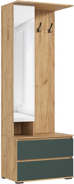 Прихожая Норд Изумрудный Кромка Изумруд Крафт Кромка Крафт фото