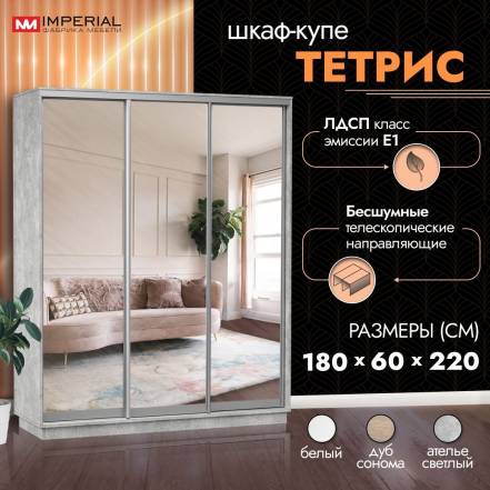 Шкаф Купе Империал Тетрис 3 Ателье фото