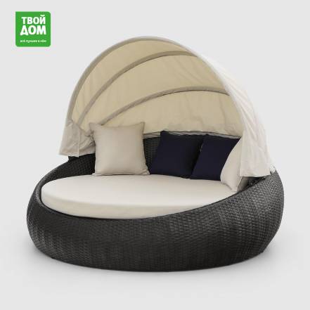Диван-шезлонг Greenpatio из искусственного ротанга, круглый D179,5х83х148см photo Диван-шезлонг Greenpatio из искусственного ротанга, круглый D179,5х83х148см фото