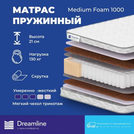 Матрас Dreamline Medium Foam 1000 фото