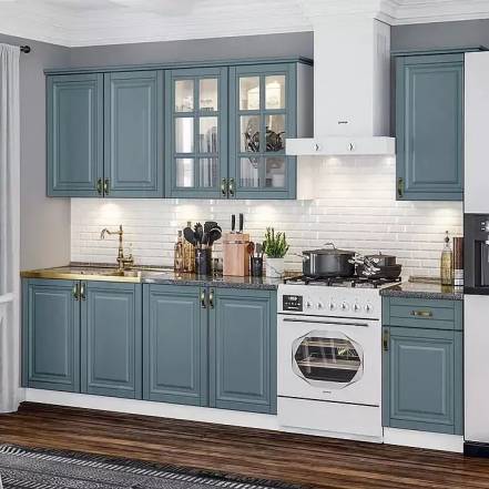 Кухня Престиж 2 0 900 490 Компоновка 3 Браш Блю Кастилло photo Кухня Престиж 2 0 900 490 Компоновка 3 Браш Блю Кастилло фото