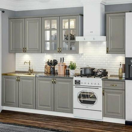 Кухня Престиж 2 0 900 Компоновка 3 Браш Текстура Грей Кастилло фото