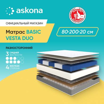 Матрас Askona Basic Vesta Duo фото