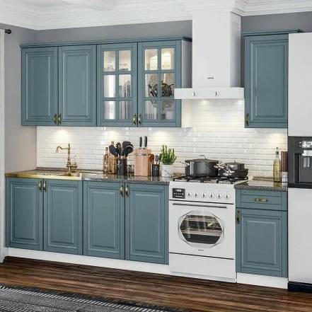 Кухня Престиж 2 0 900 Компоновка 3 Браш Блю Кастилло фото