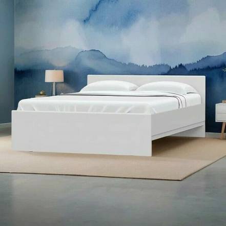 Кровать STERN без обивки белый без подъёмного механизма 1600x2000, без ортопедического основания, изголовье жесткое фото