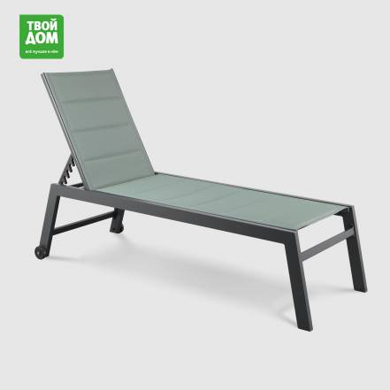Шезлонг Bizzotto Hilde на колёсиках зелёный 198х64х43,5 см фото