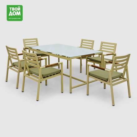 Комплект мебели Golden Eagle бежевый 7 предметов фото