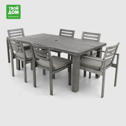 Комплект мебели Golden Eagle серый 7 предметов фото