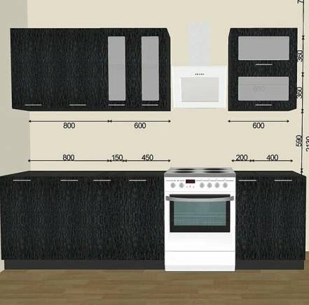 Кухня Валерия Graphite 2130 2000 600 фото