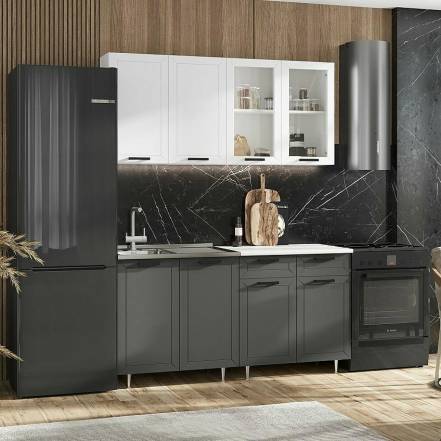 Кухня Монако 1 6 490 Компоновка 1 Графит New Графит Антарес фото