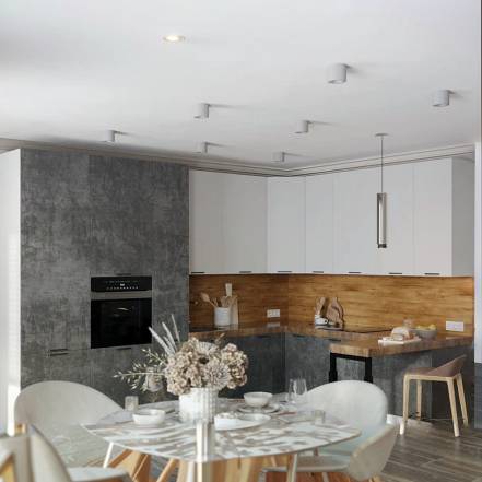 Кухня Флэт Temple Stone 2S In 2S 3400 2400 2330 600 фото