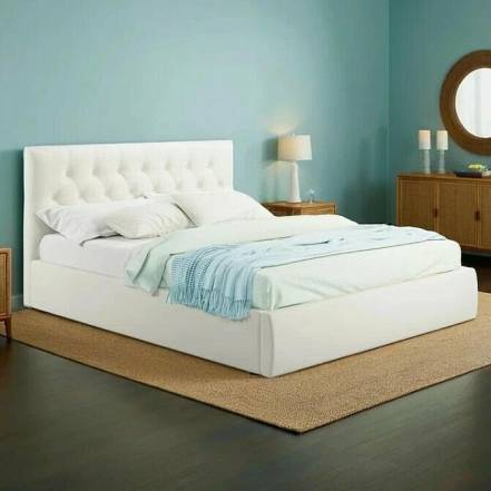 Кровать Verona велюр бежевый с подъемным механизмом 1600x2000, ортопедическое основание, изголовье мягкое фото