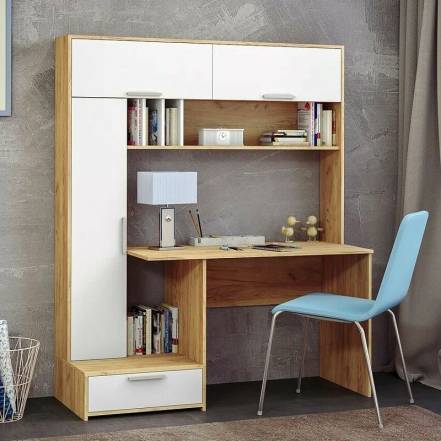 Лайт Стол письменный 03.243 Н Дуб Золотой CRAFT, Белый премиум photo Лайт Стол письменный 03.243 Н Дуб Золотой CRAFT, Белый премиум фото