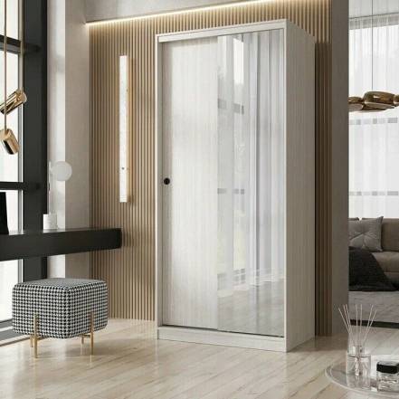 Шкаф-купе 1000x600x2200 Альянс Сандал светлый зеркало, ЛДСП photo Шкаф-купе 1000x600x2200 Альянс Сандал светлый зеркало, ЛДСП фото