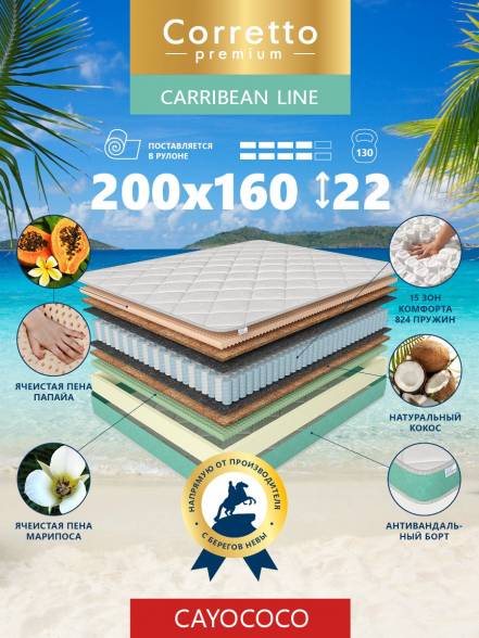 Матрас Corretto Cayococo 200X180 Кровать фото
