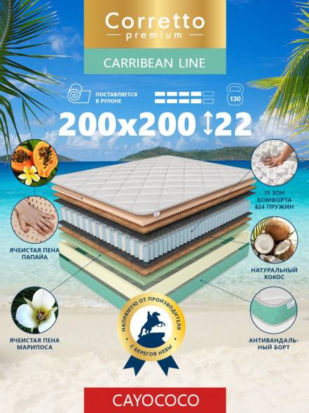 Матрас Corretto Cayococo 200X200 Кровать фото