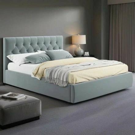 Кровать Verona велюр серый с подъемным механизмом 1600x2000, ортопедическое основание, изголовье мягкое фото