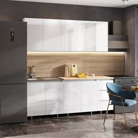 Кухня Челси 2,0м (Белый глянец, Белый (Сонома)) фото