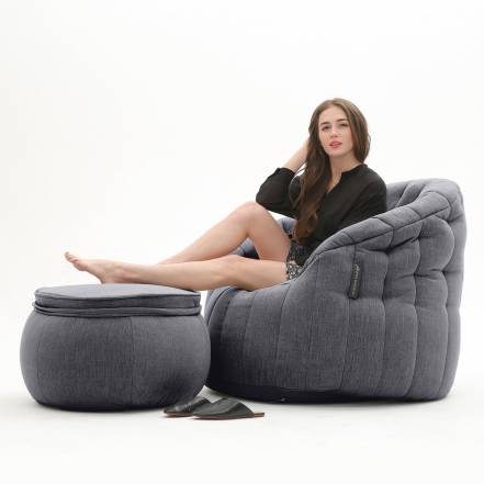 Кресло Оттоманкой Alounge Butterfly Chaise Black Sapphire фото