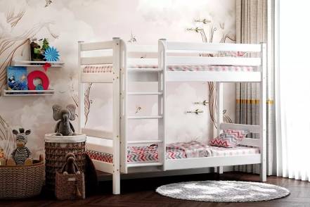 Кровать Соф без обивки белый полупрозрачный лак без подъёмного механизма 800x1900, изголовье жесткое фото