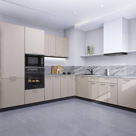 Кухня Квадро 02 Кашемир Graphite 2140 2400 2150 600 фото