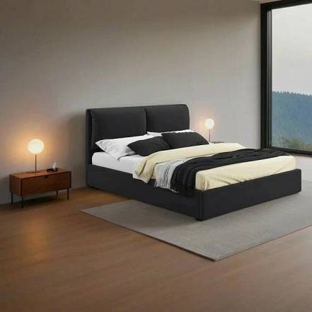 Кровать Vita велюр черный с подъемным механизмом 1800x2000, ортопедическое основание, изголовье мягкое photo Кровать Vita велюр черный с подъемным механизмом 1800x2000, ортопедическое основание, изголовье мягкое фото