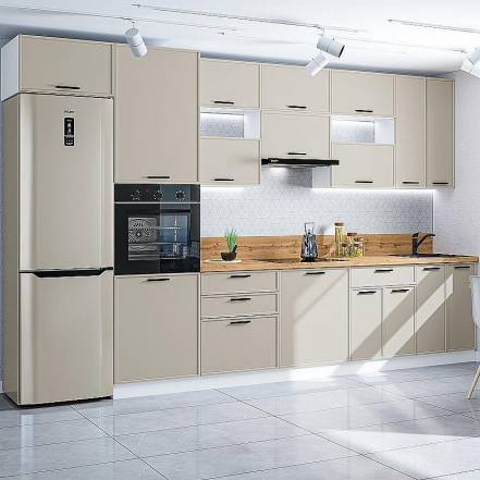 Кухня Фрейм 04 Cream Silk 2340 3600 600 фото