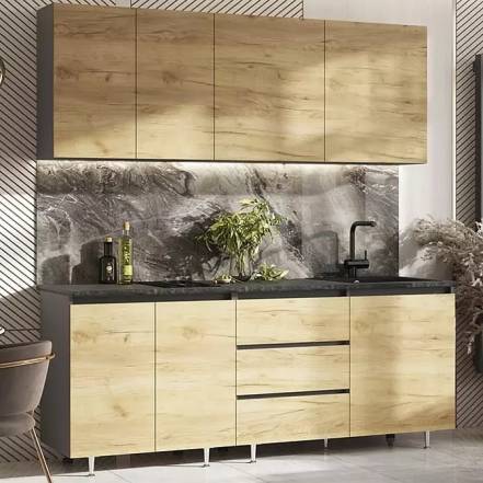 Кухня Челси 2 0 Компановка 2 Крафт Графит Кастилло photo Кухня Челси 2 0 Компановка 2 Крафт Графит Кастилло фото